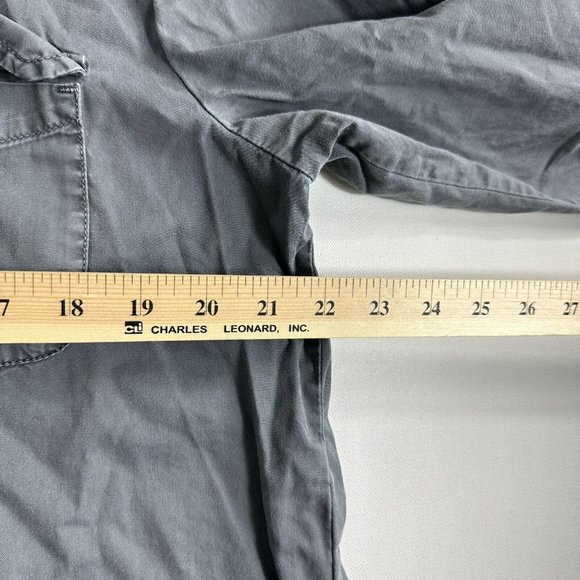 Madewell Button Up Top Womens Size Large Gray Front Pockets Casual Long Sleeve - Picture 8 of 9